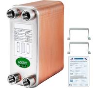 VEVOR Échangeur de chaleur à plaques acier inoxydable B12-60,Échangeur de chaleur 60, Échangeur de chaleur à plaques 3,0 MPa, Échangeur de chaleur chauffage