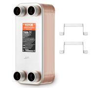 VEVOR Échangeur de chaleur à plaques brasées, 127x305 mm, échangeur thermique 30 plaques en cuivre/acier inoxydable 316L pour chauffage au sol, chauffage d'eau, fonte de neige, refroidissement bière