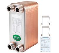 VEVOR Echangeur Thermique 1240MN34 Echangeur De Chaleur Thermique à 40 Plaques pour le refroidissement d'huile industrielle/les évaporateurs de réfrigérant/les condenseurs Rose