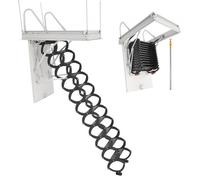 VEVOR Échelle de Grenier, Charge 299,4 kg, Escalier de Grenier Escamotable, Hauteur Installation 2,6-2,85 m, Ouverture 1000,76x698,5 mm, Tige de Traction, Échelle Rétractable Acier pour Accès Greniers