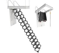 VEVOR Échelle de Grenier, Charge 299,4 kg, Escalier de Grenier Escamotable, Hauteur Installation 3,2-3,35 m, Ouverture 1000,76x698,5 mm, Tige de Traction, Échelle Rétractable Acier pour Accès Greniers