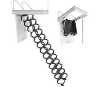 VEVOR Échelle de Grenier, Charge 299,4 kg, Escalier de Grenier Escamotable, Hauteur Installation 3,2-3,35 m, Ouverture 1000,76x698,5 mm, Tige de Traction, Échelle Rétractable Acier pour Accès Greniers