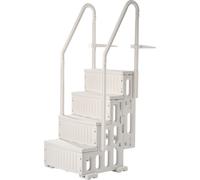 VEVOR Escalier de Piscine de 122-137 cm 4 Marches avec 2 Rampes 181,4 kg Blanc