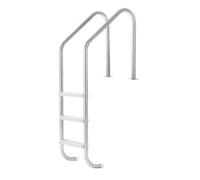 VEVOR Échelle de Piscine Enterrée 87,5 cm Échelle de Piscine Acier Inoxydable avec 3 Marches PP pour Piscines Intérieur Extérieur, Charge 120 kg, avec Double Rampe, Marches Larges et Antidérapantes