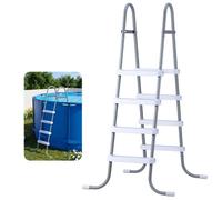 VEVOR Échelle de Piscine Hors Sol 122 cm Échelle de Piscine Acier Carbone avec 4 Marches PP Antidérapantes pour Entrée et Sortie de Piscines Hors Sol, Capacité Charge 136 kg, Forme A, Gris et Blanc