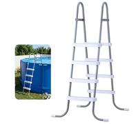 VEVOR Échelle de Piscine Hors Sol 122 cm Échelle de Piscine Acier Carbone avec 4 Marches PP Antidérapantes pour Entrée et Sortie de Piscines Hors Sol, Capacité Charge 136 kg, Forme A, Gris et Blanc
