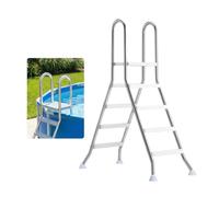 VEVOR Échelle de Piscine Hors Sol 125 cm Échelle de Piscine Acier Inox avec 4 Marches PP pour Entrée Sortie Piscines, Charge 150 kg, Forme A, avec Marches et Plateforme Antidérapantes, Argent et Blanc