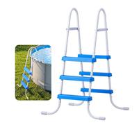 VEVOR Échelle de Piscine Hors Sol 91,4 cm Échelle de Piscine Acier Carbone avec 3 Marches PP Antidérapantes pour Entrée et Sortie de Piscines Hors Sol, Capacité Charge 136 kg, Forme A, Blanc et Bleu