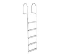 VEVOR Échelle de Ponton 5 Marches Amovible, Échelle de Baignade en Alliage d'Aluminium pour Lac, Piscine, Bateau et Quai, Capacité de Charge 227 kg, avec Mains Courantes, Marches Antidérapantes en PP