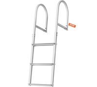 VEVOR Échelle de quai 3 marches amovible échelle de ponton en alliage d'aluminium, grande capacité de charge 500 lb 226 kg, grandes pédales 78 mm pour embarquement à bord de bateaux, lacs, piscines