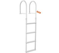 VEVOR Échelle de Quai 4 marches Amovible, échelle de Ponton en Alliage d'aluminium, Grande capacité de Charge 500 LB 226 kg, Grandes pédales 78 mm pour embarquement à Bord de Bateau, lac, Piscine