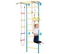 VEVOR Échelle murale suédoise pour enfants, 5 en 1, jeux d'escalade d'intérieur en acier au carbone, charge de 99,8 kg, avec échelle murale, barre de traction, échelle de corde, anneaux de gymnastique