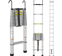 VEVOR Echelle télescopique 5,54m Echelle pliante antidérapante 112x49x8,5cm Escabeau avec système de blocage Echelle multi-usage Alliage d'aluminium Capacité de charge 190kg Idéal pour les réparations