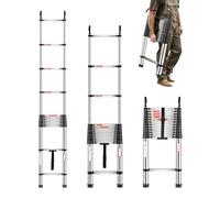VEVOR Échelle Télescopique, 5030 mm, Escabeau Extensible en Acier Inoxydable, Capacité de Charge 150 kg 75°, Échelle Portable Légère à Rétraction Multi-Boutons, pour Réparation de Maison, Camping-Car