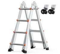 VEVOR Échelle télescopique à Cadre en A, échelle Extensible compacte en Aluminium, 4670 mm, échelle de Camping-Car Pliable Portable Multifonction pour devoirs, Toit intérieur et extérieur, 149,7 kg