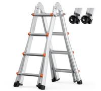VEVOR Échelle télescopique à cadre en A, échelle extensible compacte en aluminium, 4670 mm, échelle de camping-car pliable portable multifonction pour devoirs, toit intérieur et extérieur, 149,7 kg