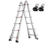 VEVOR Échelle télescopique à cadre en A, échelle extensible compacte en aluminium, 6230 mm, échelle de camping-car pliable portable multifonction pour devoirs, toit intérieur et extérieur, 149,7 kg