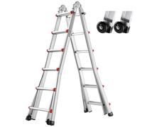VEVOR Échelle télescopique à Cadre en A, échelle Extensible compacte en Aluminium, 6230 mm, échelle de Camping-Car Pliable Portable Multifonction pour devoirs, Toit intérieur et extérieur, 149,7 kg