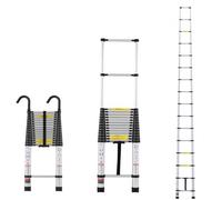 VEVOR Échelle Télescopique Aluminium, 6,2 m, Escabeau Extensible Capacité 170 kg, Pieds Antidérapants, Échelle Compacte Portable Pliable Rétraction Multi-boutons, pour Réparation Maison Camping-car