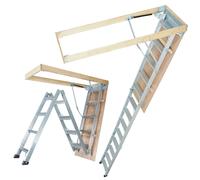 VEVOR Échelle télescopique pour grenier en aluminium – 158,8 kg – 570×1600 – Hauteur 9,5'-12'