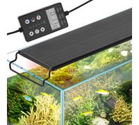 VEVOR Éclairage Aquarium avec Moniteur LCD, Lampe d'Aquarium 22 W Spectre Complet, Mode Naturel 24/7, Luminosité et Minuterie Réglable, Coque en Alu Extensible, pour Réservoir d'Eau Douce 61-76,2 cm