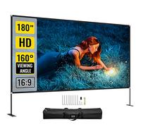 VEVOR Écran de Projection avec Support, Diagonale 180po 457cm Écran de Projecteur, HD 16:9 400x225cm Toile de Projection, Robuste en Alu Vision Large 160° Salle Réunion Exposition Intérieur Extérieur