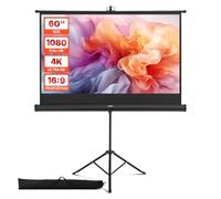 VEVOR Écran de Projection avec Trépied de 152,4 cm, Toile de Projection Portable et Infroissable, Grand Angle de Vision 160°, 16:9 4K HD, avec Sac de Transport, pour Vidéoprojecteurs Cinéma Maison