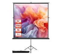 VEVOR Écran de Projection avec Trépied de 178x178 cm, Toile de Projection Portable et Infroissable, Grand Angle de Vision 160°, 1:1 4K HD, avec Sac de Transport, pour Vidéoprojecteurs Cinéma Maison