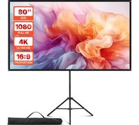 VEVOR Écran de Projection avec Trépied de 203,2 cm, Toile de Projection Portable et Infroissable, Grand Angle de Vision 160°, 16:9 4K HD, avec Sac de Transport, pour Vidéoprojecteurs Cinéma Maison