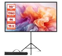 VEVOR Écran de Projection avec Trépied de 203,2 cm, Toile de Projection Portable et Infroissable, Grand Angle de Vision 160°, 16:9 4K HD, avec Sac de Transport, pour Vidéoprojecteurs Cinéma Maison