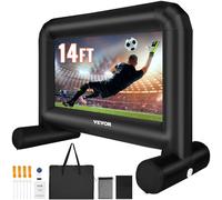 VEVOR Écran de Projection Gonflable Diagonale 14 pieds 16:9 Écran de Cinéma en Plein Air avec Ventilateur Toile 253,5x133 cm Projection Avant Arrière Fixation Stable pour Fête Soirée Camping Extérieur