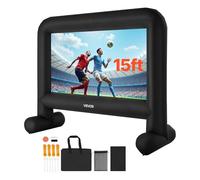 VEVOR Écran de Projection Gonflable Diagonale de 457 cm, Format 16:9, 600D, Lavable, avec Sac de Rangement Portable, Installation Facile, pour Extérieur, Cinéma Maison, Soirée à Thème, Piscine