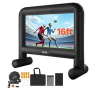 VEVOR Écran de Projection Gonflable Diagonale de 488 cm, Format 16:9, 600D, Lavable, avec Sac de Rangement Portable, Installation Facile, pour Extérieur, Cinéma Maison, Soirée à Thème, Piscine