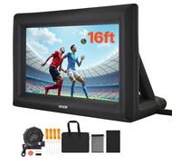 VEVOR Écran de Projection Gonflable Diagonale de 488 cm, Format 16:9, en 600D Lavable, avec Sac de Rangement Portable, Installation Facile, pour Extérieur, Cinéma Maison, Soirée à Thème, Jardin