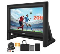 VEVOR Écran de projection gonflable 610 cm 16:9 – 600D lavable, sac portable, installation facile