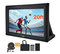 VEVOR Écran de Projection Gonflable Diagonale de 610 cm, Format 16:9, en 600D Lavable, avec Sac de Rangement, Installation Facile, pour Extérieur, Cinéma Maison, Soirée à Thème, Jardin, Piscine