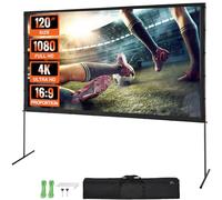 VEVOR Écran de Projection sur Pied 120 pouces 16:9 HD Toile de Projection Portable Double Face Anti-Plis Grand Angle de Vision avec Sac de Rangement pour Vidéoprojecteurs Cinéma Maison et en Plein Air