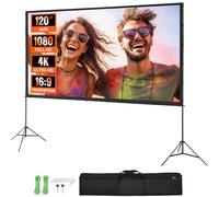 VEVOR Écran de projection sur pied 304,8 cm 16:9 HD Portable Double Face Anti-plis