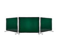 VEVOR Écran de Soudage 3 Panneaux Rideau de Soudage avec Cadre 1,74 x 2,34 m Écran Protection Soudure Mobile Vinyle Ignifuge 12 Roulettes, Protection UV 6 Niveaux, pour Atelier, Industrie, Vert Foncé