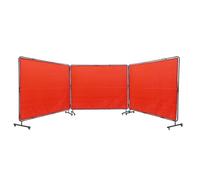 VEVOR Écran de soudage avec cadre, 1,8 x 2,4 m, 3 panneaux de rideau de soudage, écran de protection en vinyle ignifuge sur 12 roues pivotantes (6 verrouillables), mobile et professionnel pour