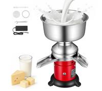 VEVOR Écrémeuse Électrique 60 L/h, Centrifugeuse à Lait 40 W 10 500 tr/min, pour Crème Écrémée et Séparée Lait de Chèvre et de Vache Ferme, Séparateur Centrifuge de Crème en Inox 304, Bol de 4,5 L