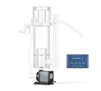 VEVOR Écumoire protéinée pour aquarium d'eau salée de 30 à 80 gallons à suspendre avec pompe CC, écumoire protéinée avec pompe à molette à molette CC, contrôle réglable, pour aquariums d'eau salée