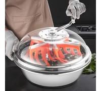 VEVOR Effeuilleuse Manuelle 42 cm Coupe-bourgeons Lame en Acier Inoxydable, Bol à Découpe Hydroponique Humide et Sèche, Coupe Rotative Torsadée, pour Bourgeons de Fleurs Feuilles, Herbes Aromatiques