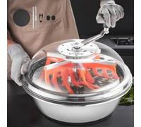 VEVOR Effeuilleuse Manuelle 42 cm Coupe-bourgeons Lame en Acier Inoxydable, Bol à Découpe Hydroponique Humide et Sèche, Coupe Rotative Torsadée, pour Bourgeons de Fleurs Feuilles, Herbes Aromatiques