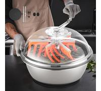 VEVOR Effeuilleuse Manuelle 49 cm Coupe-bourgeons Lame en Acier Inoxydable, Bol à Découpe Hydroponique Humide et Sèche, Coupe Rotative Torsadée, pour Bourgeons de Fleurs Feuilles, Herbes Aromatiques