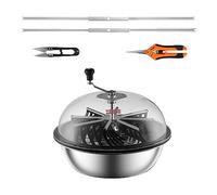 VEVOR Effeuilleuse Manuelle Bol 61 cm Coupe-feuilles avec Lames en Acier Inoxydable Machine à Effeuiller Coupe en Spirale Visible Sécateur à Main Inclus Coupe Herbe pour Séchage Herbes 61 x 61 x 52 cm