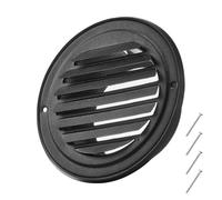 VEVOR ELA-100 d'Aération Murale 97 mm, Grille de Ventilation Ronde à Persiennes Acier Inoxydable, Lot de 2, avec Écran de Protection Intégré, pour Murs, Salle de Bain, Garage, Cuisine, sous-Sol, Noir