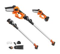 VEVOR Élagueuse à Perche Sans Fil Tronçonneuse Batterie 20V 2Ah 13cm Long 2,43m