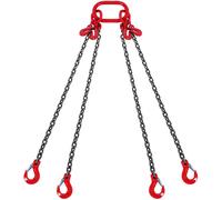VEVOR Élingue chaîne 4 brins Grade 80 8 mm x 300 cm 5000 kg Rouge