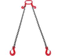VEVOR Élingue Chaîne de Levage 2 Brins avec Crochets et Ajusteurs, 10 mm x 180 cm, Capacité de Charge 5000 kg, Grade 80, pour Chariot Élévateur, Palan à Moteur, Quai, Chantier de Construction, Usine